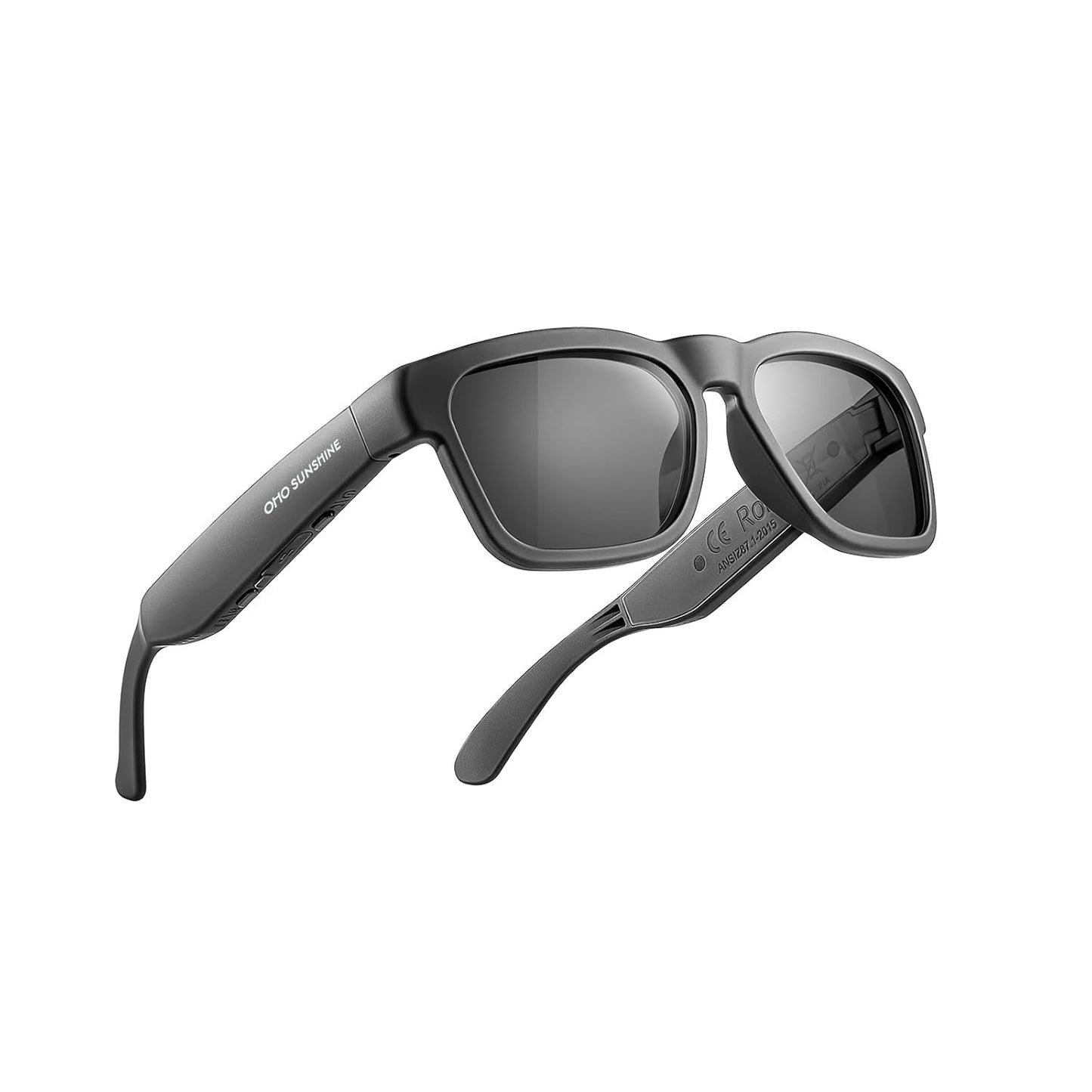 OhO Smart Glasses,Polarized Sunglasses with Bluetooth Speaker,Athletic/Outdoor UV Protection and Voice Control,