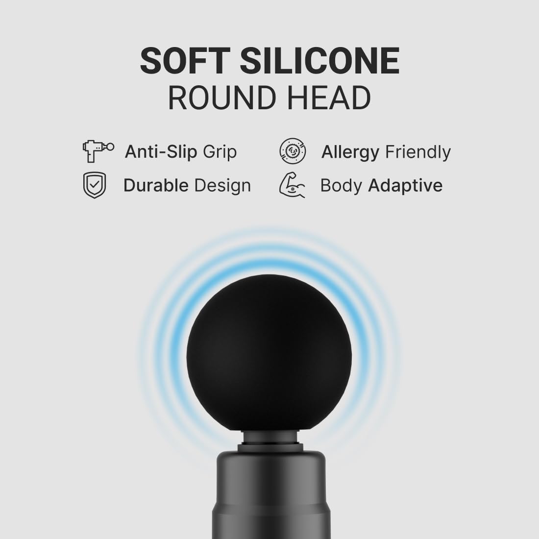 Cult Impact Deep tissue massage gun, 3000mAh battery, 6-speed intensity, Silicone round head, Full body gun massager.