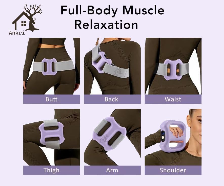 Full Body Massager Ring Device for Relaxation & Muscle Comfort | Mini Handheld Massager with Adjustable Strap | 8 Speed Modes for Women & Men (Multicolor) 1 pcs Multicolour