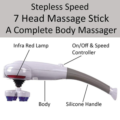 7 in 1 Magic Corded Electric Massager Complete Body Head Neck Shoulder Back Leg Foot Pain Relief For Men Women For Fat Reduction Joint Pains From Directly To Plug In (Multicolour)