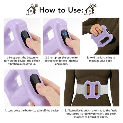 Full Body Massager Ring Device for Relaxation & Muscle Comfort | Mini Handheld Massager with Adjustable Strap | 8 Speed Modes for Women & Men (Multicolor) 1 pcs Multicolour