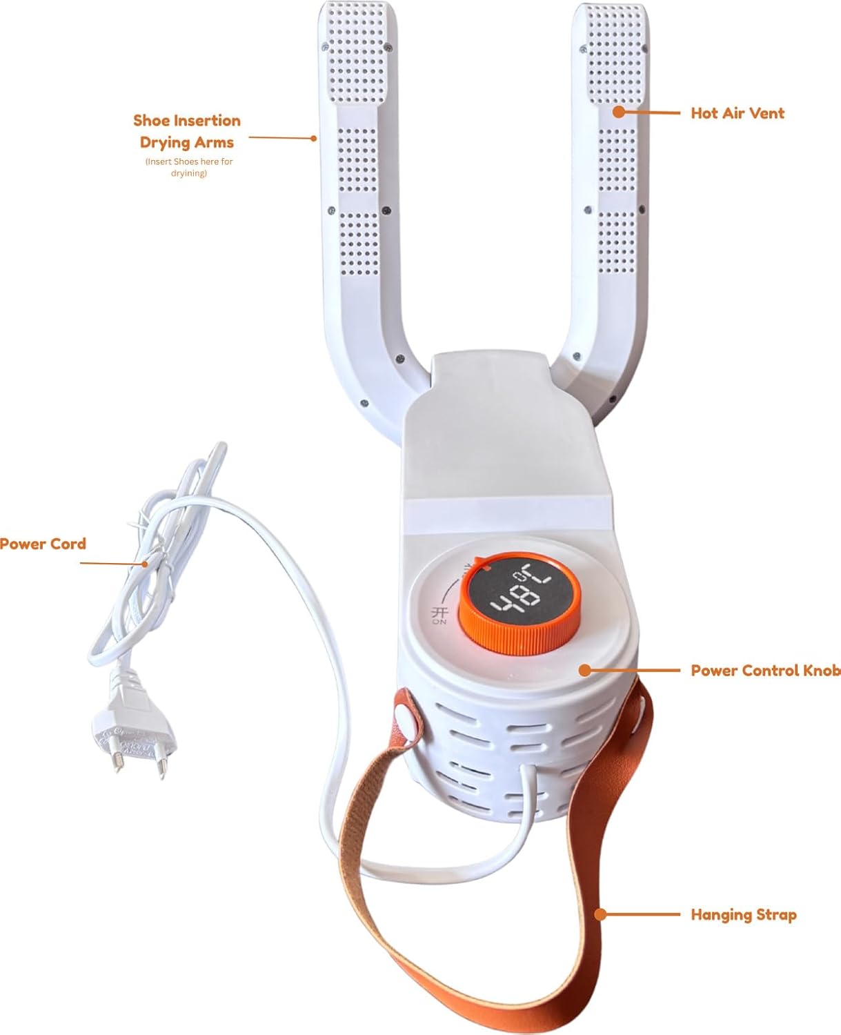 Electric Shoe Dryer Machine with PTC 48°C Heating & UV Sterilization | Portable Fast Drying Shoe Dryer for Home Adjustable Timer, 360° Air Circulation for Shoes, Boots & Sneakers (White)