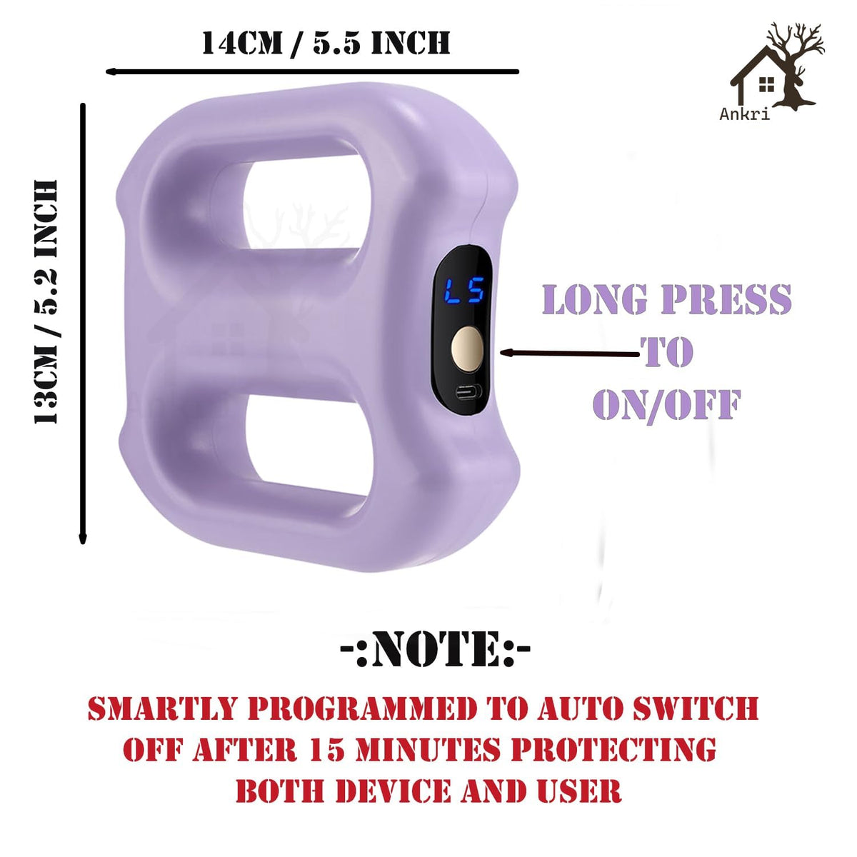 Full Body Massager Ring Device for Relaxation & Muscle Comfort | Mini Handheld Massager with Adjustable Strap | 8 Speed Modes for Women & Men (Multicolor) 1 pcs Multicolour