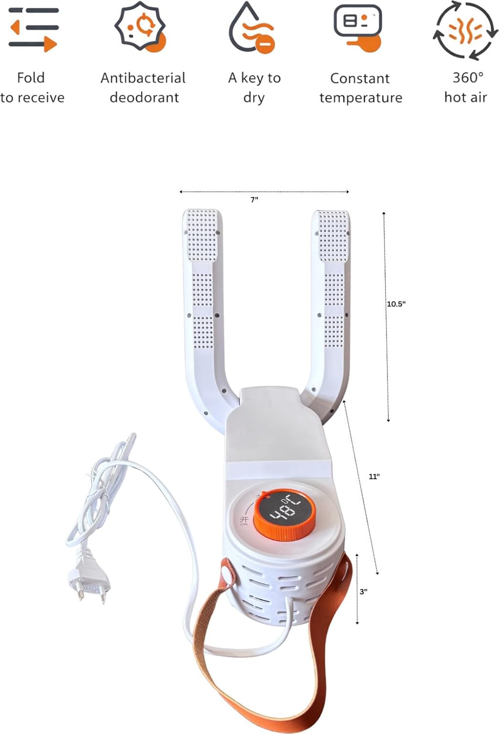 Electric Shoe Dryer Machine with PTC 48°C Heating & UV Sterilization | Portable Fast Drying Shoe Dryer for Home Adjustable Timer, 360° Air Circulation for Shoes, Boots & Sneakers (White)