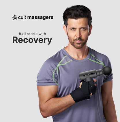 Cult Impact Deep tissue massage gun, 3000mAh battery, 6-speed intensity, Silicone round head, Full body gun massager.