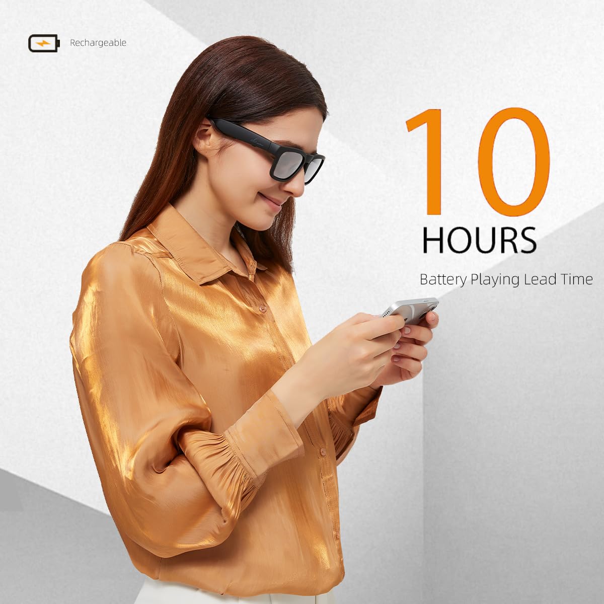 OhO Smart Glasses,Polarized Sunglasses with Bluetooth Speaker,Athletic/Outdoor UV Protection and Voice Control,