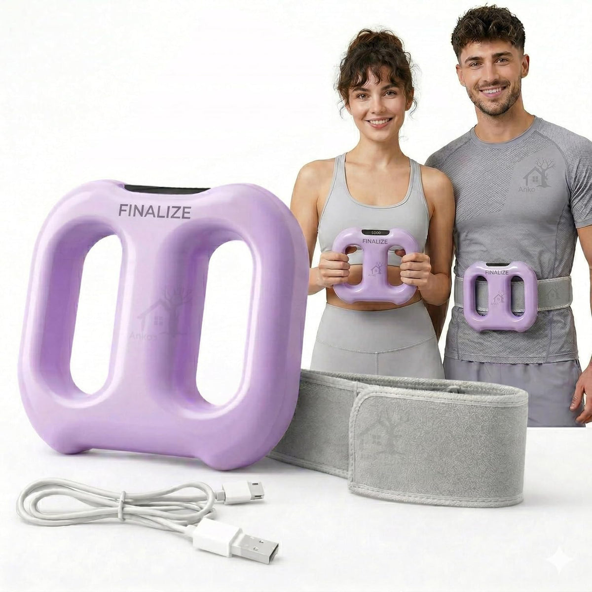 Fascial Massage Ring Percussion Muscle Ring Massager with Belt for Muscle Relaxation Legs Mini Gun Massager for Full Body Massage | Relief & Relaxation for Men and Women | autometic shut off after 15 min (Purple)