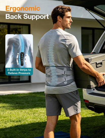 ALLJOY Cordless Heating Pad for Back, 60" Portable Lower Back Massager with Heat, FSA HSA Eligible, Heating Pad for Cramps, 3 Heat 5 Vibration, Lock Screen, Lumbar Support, Gifts for Women Men