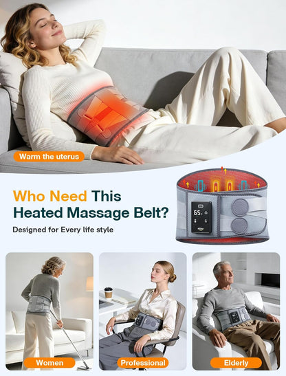 ALLJOY Cordless Heating Pad for Back, 60" Portable Lower Back Massager with Heat, FSA HSA Eligible, Heating Pad for Cramps, 3 Heat 5 Vibration, Lock Screen, Lumbar Support, Gifts for Women Men