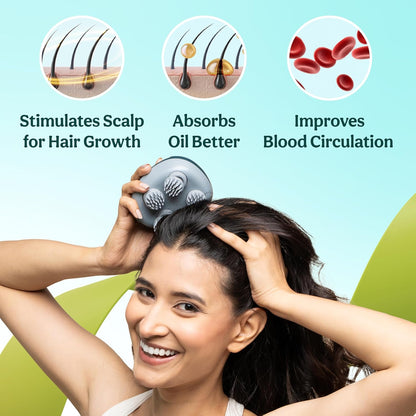 Caresmith Revive Scalp Massager | 96 Silicon Kneading Points with Detachable Heads | Scalp, Body & Head Massager for Hair Growth (Green)